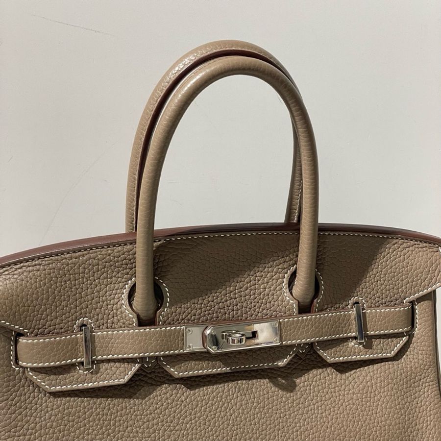 Hermes愛馬仕Birkin 30 大象灰銀扣 T刻 TC皮 經典鉑金手提包-9