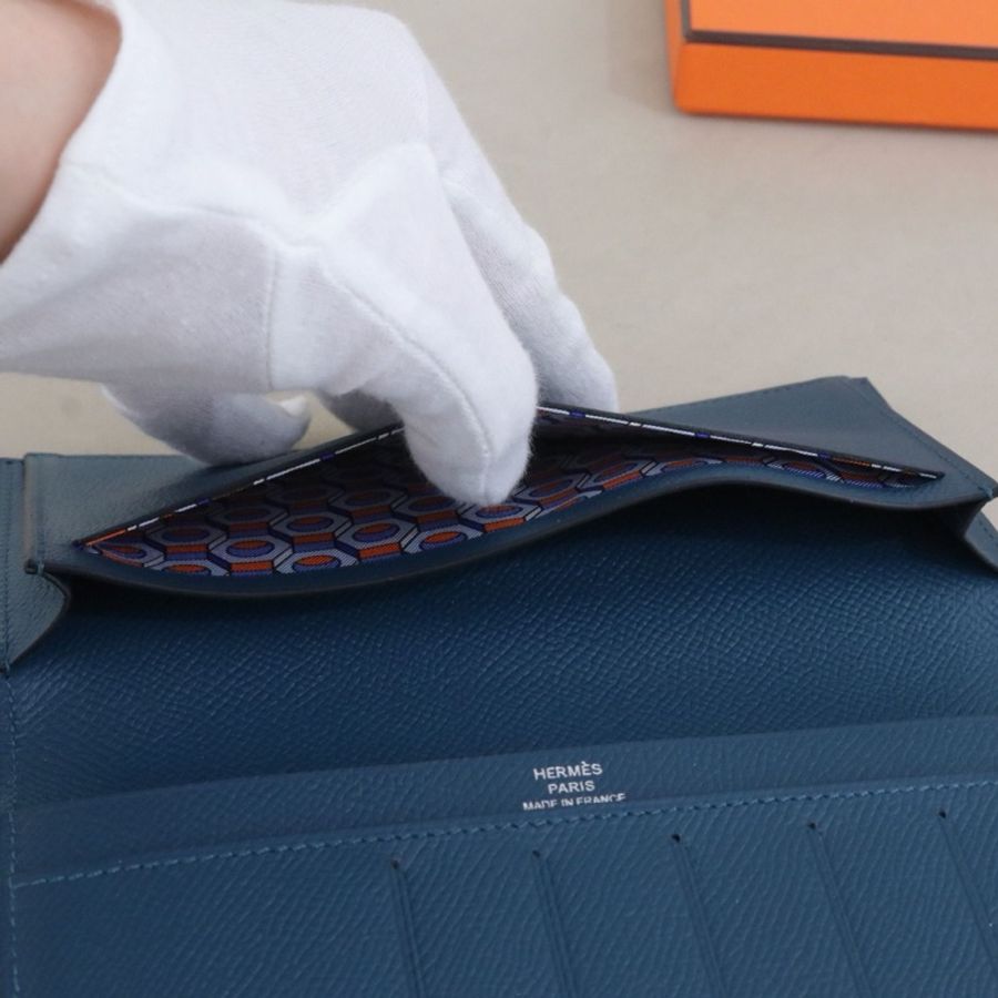 999新愛馬仕 hermes Citizen Twill 男士長款錢包,A刻尺寸17.5*9.7,配件盒-7