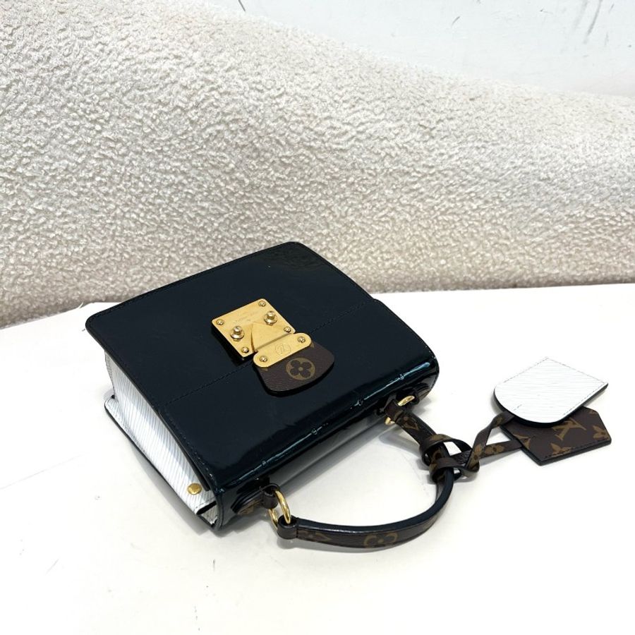 Louis Vuitton Spring Street漆皮拼色郵差包 寬肩帶單肩斜挎包-2