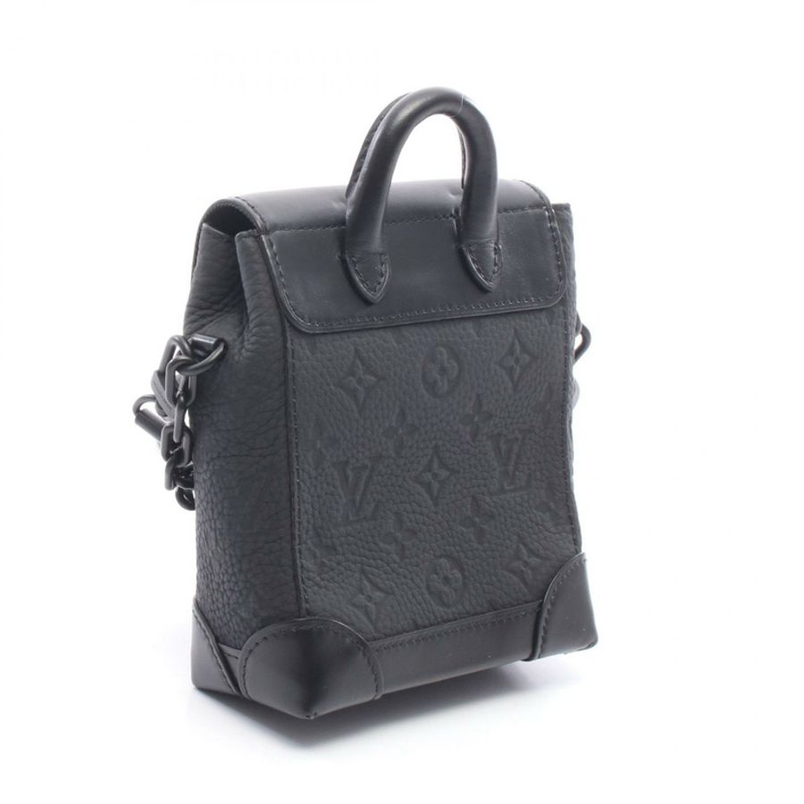 路易威登 Nano Steamer MonogramTaurillon Clemence 黑色單肩包 M82772 皮革 黑色 二手 男士-1