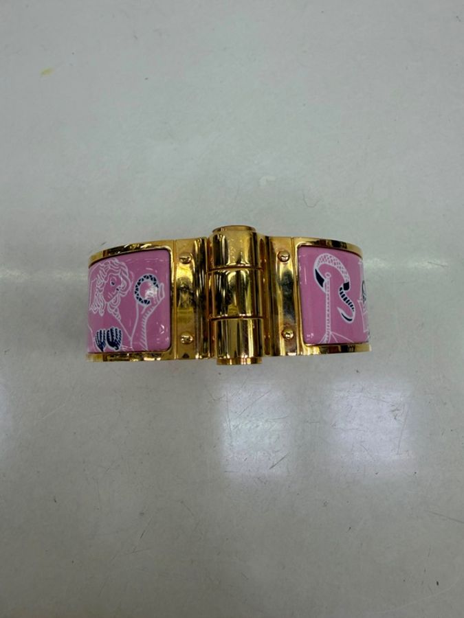 這款是 Hermès (愛馬仕) 的 Charniere 系列琺瑯手環-0