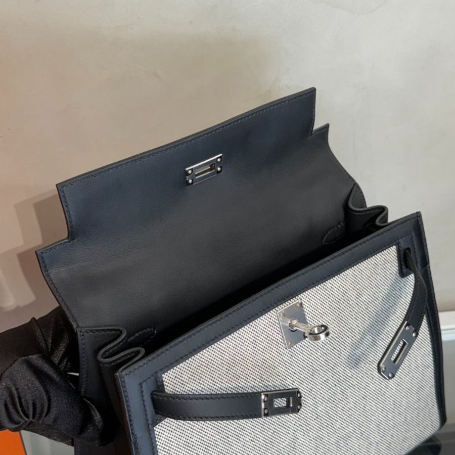 HERMES Kelly 25 - 熊貓銀 K-11
