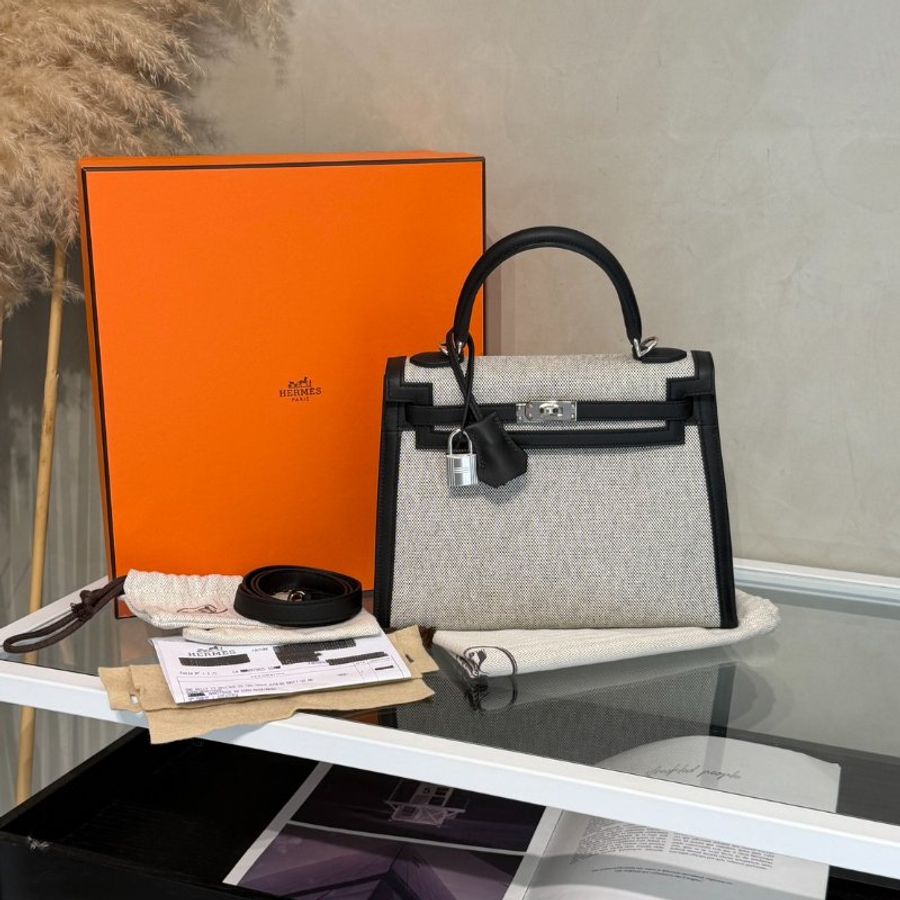 HERMES Kelly 25 - 熊貓銀 K-14