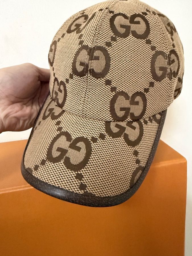 99新✨古馳Gucci Giant Logo鴨舌帽M號-2