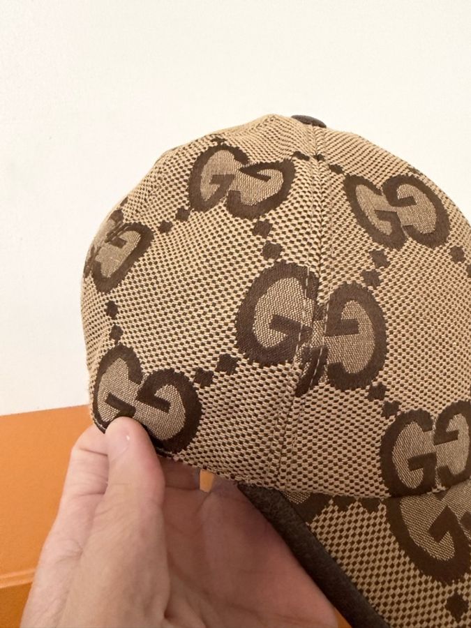 99新✨古馳Gucci Giant Logo鴨舌帽M號-3