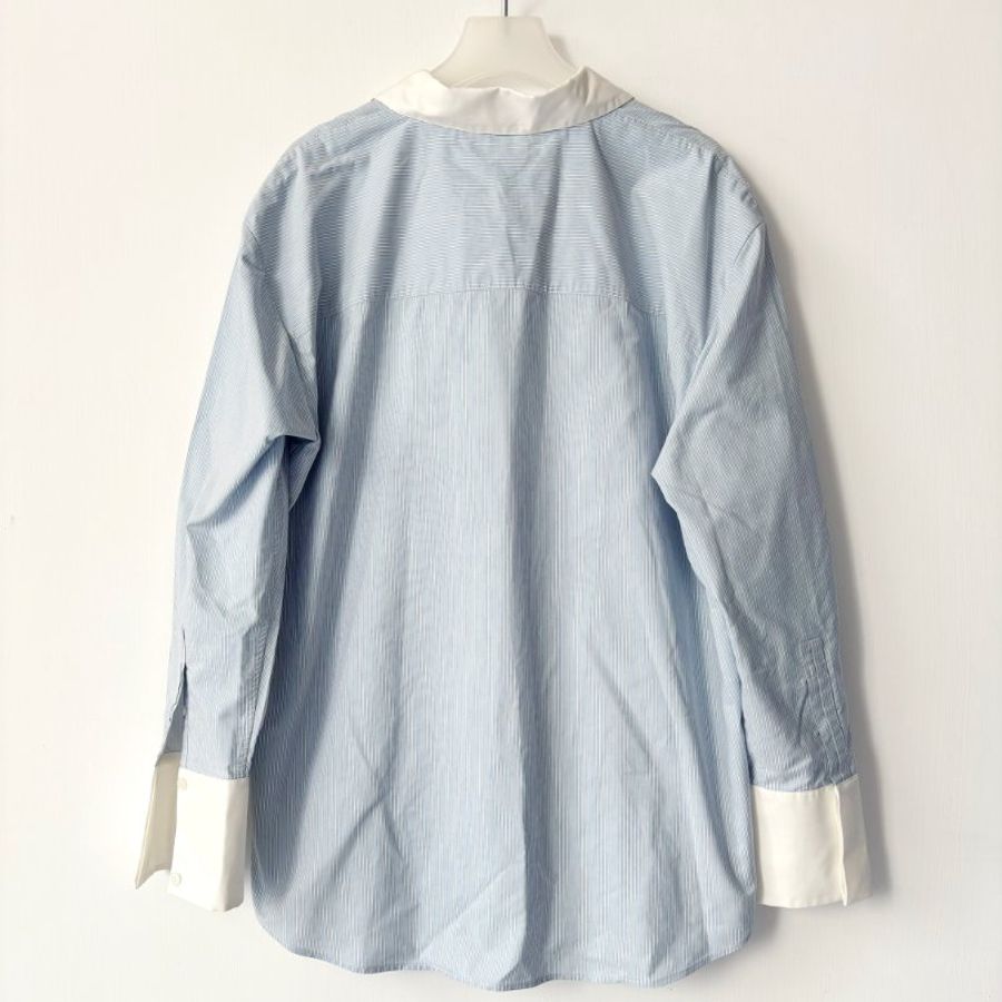 ::Saint Laurent:: 聖羅蘭 YSL 藍白條紋 Winchester 襯衫 Winchester Striped Boyfriend Shirt in Cotton-3