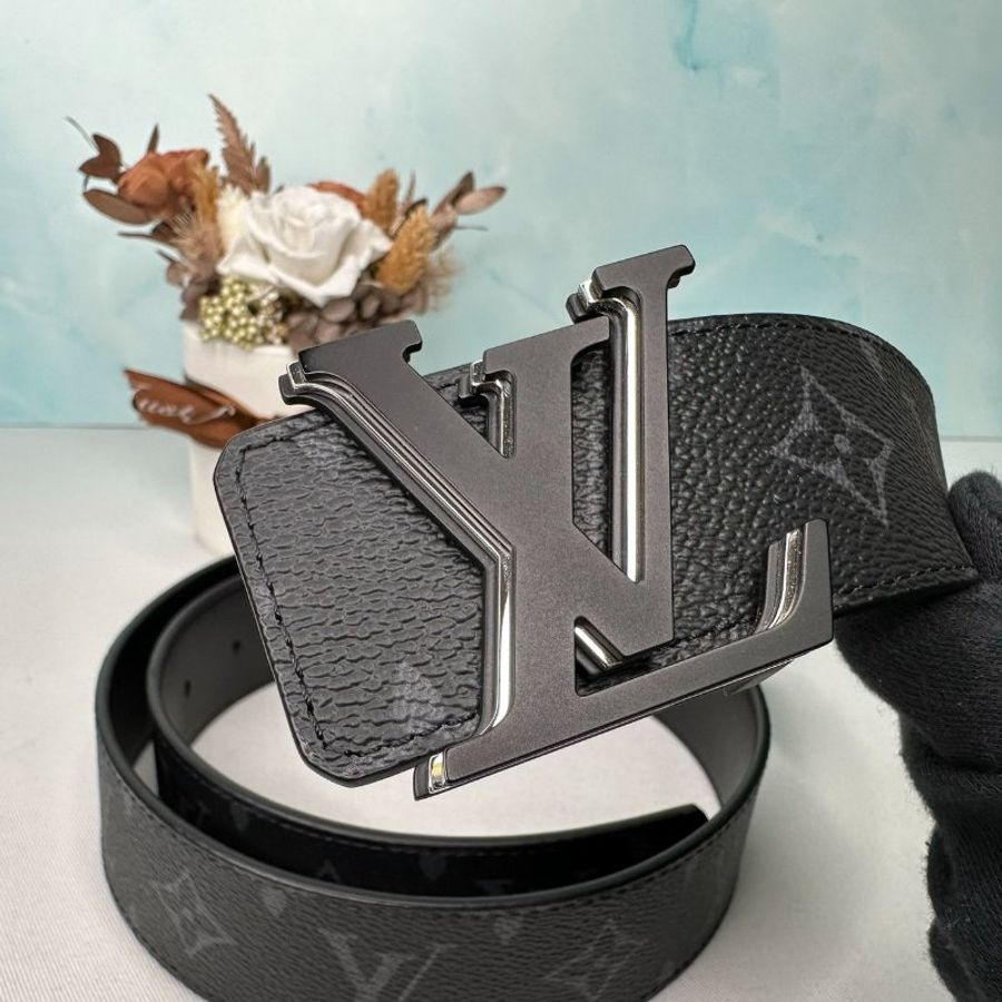 LV 全新Optic黑灰老花雙面皮帶-1