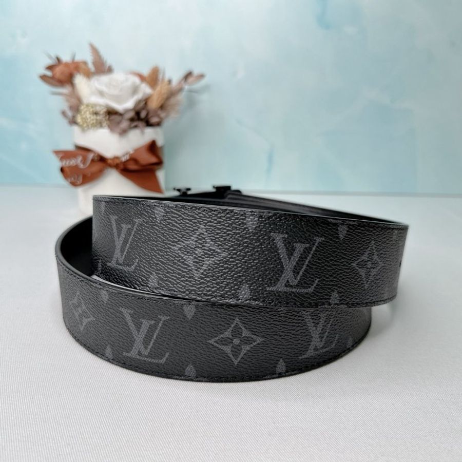 LV 全新Optic黑灰老花雙面皮帶-4