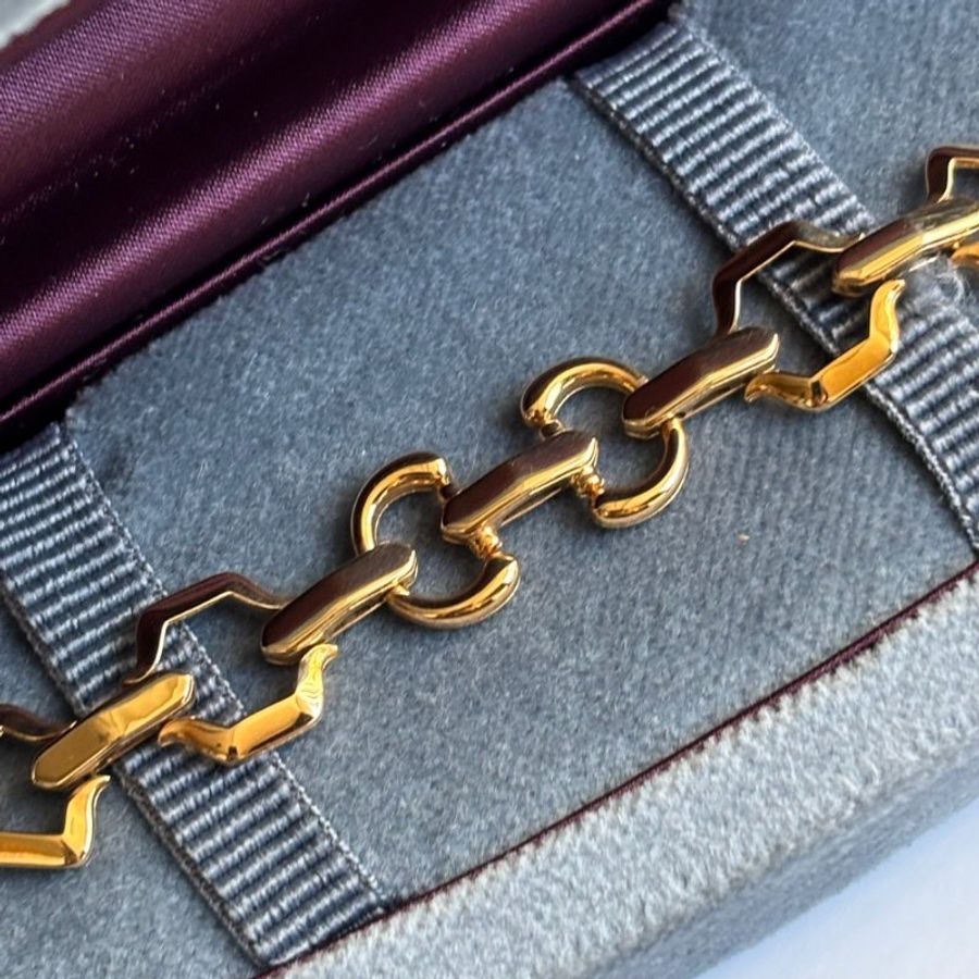 高級珠寶系列 ::GUCCI:: Horsebit 系列 18K金 馬銜扣金手鏈-4
