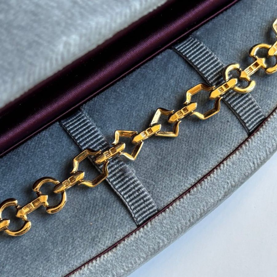 高級珠寶系列 ::GUCCI:: Horsebit 系列 18K金 馬銜扣金手鏈-7