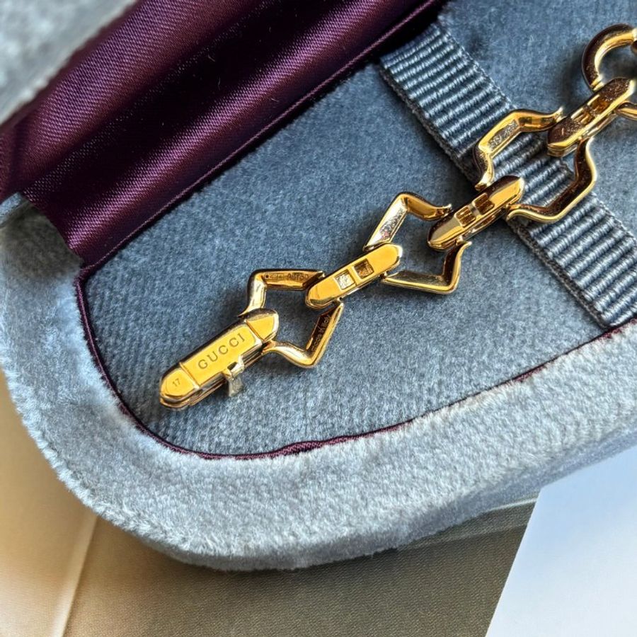 高級珠寶系列 ::GUCCI:: Horsebit 系列 18K金 馬銜扣金手鏈-9