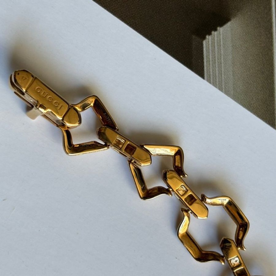 高級珠寶系列 ::GUCCI:: Horsebit 系列 18K金 馬銜扣金手鏈-18