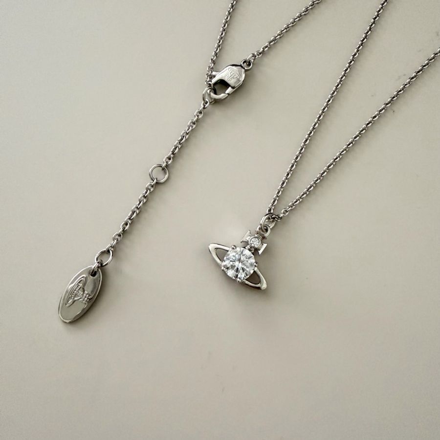 Vivienne Westwood🪐 簡約單鑽土星項鍊 Reina Necklace-3