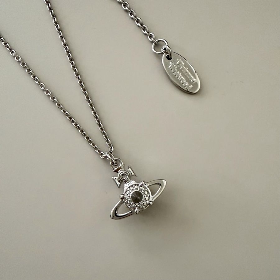 Vivienne Westwood🪐 簡約單鑽土星項鍊 Reina Necklace-5