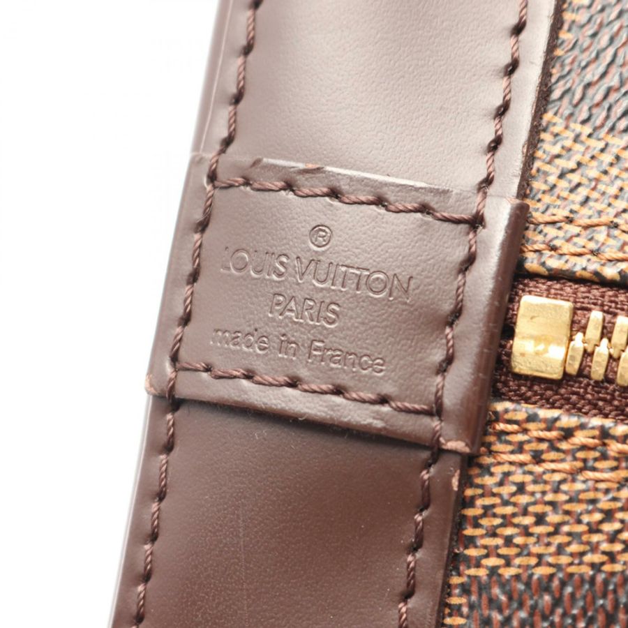 路易威登 Alma 手提包 N51131 Damier 帆布皮革棕色 Ebene 二手女士-3