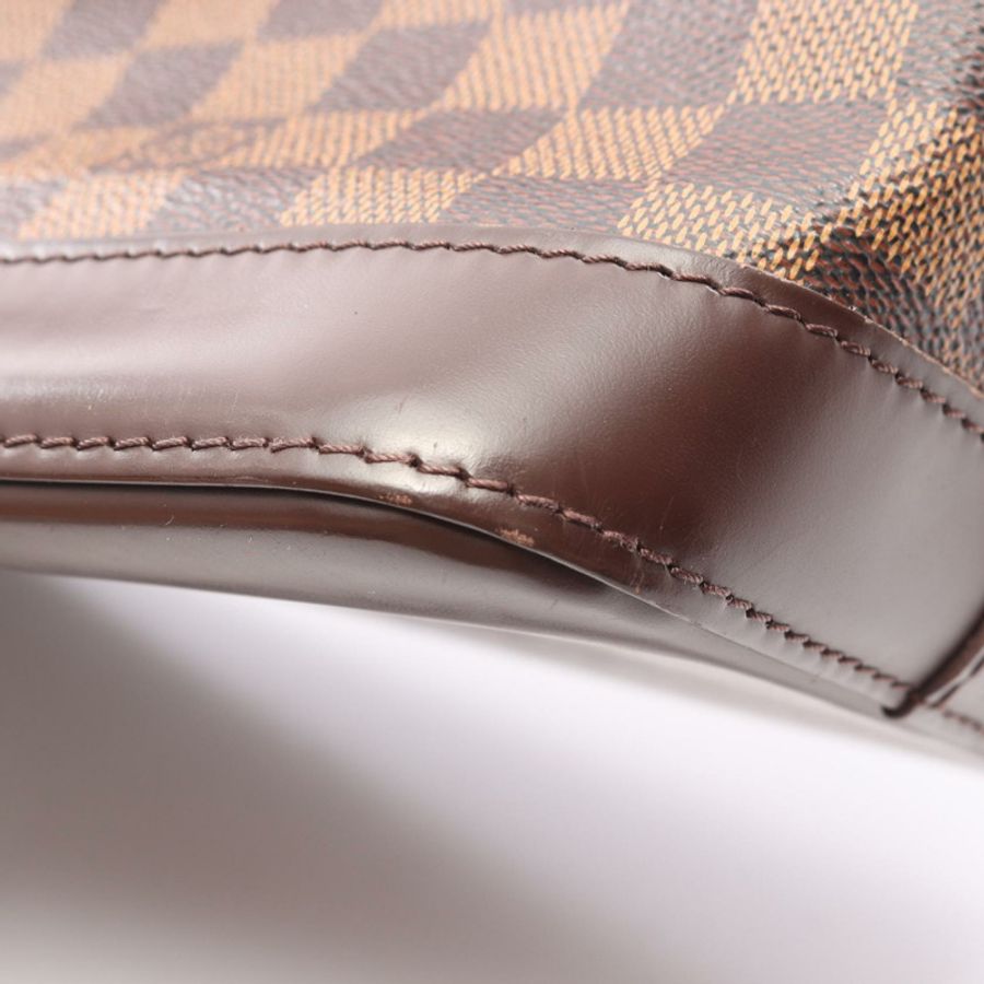 路易威登 Alma 手提包 N51131 Damier 帆布皮革棕色 Ebene 二手女士-6