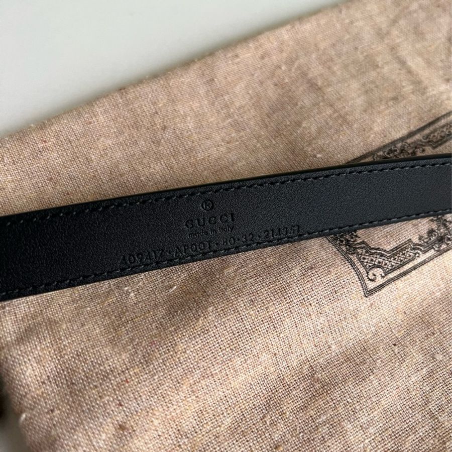 Gucci GG Marmont 黑色皮帶-14