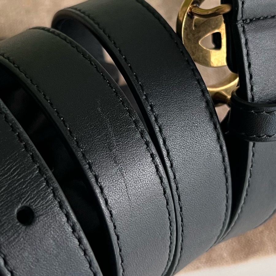 Gucci GG Marmont 黑色皮帶-17