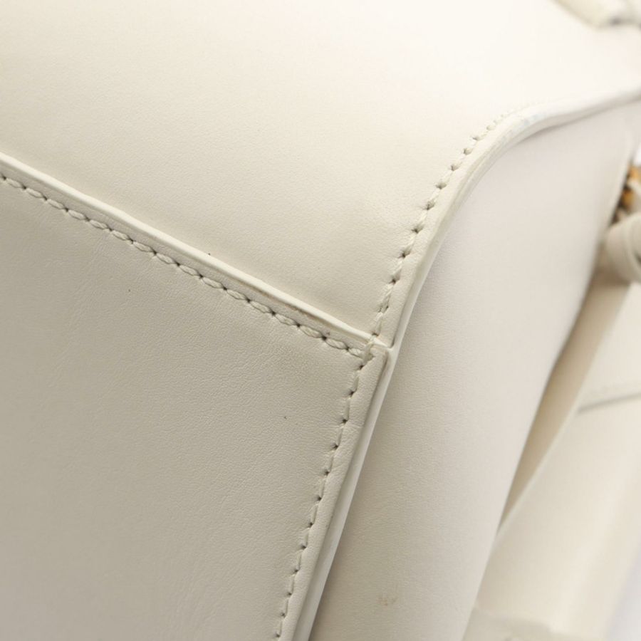 LOEWE Hammock Bag 迷你肩斜背包 白色真皮 二手 女款-6