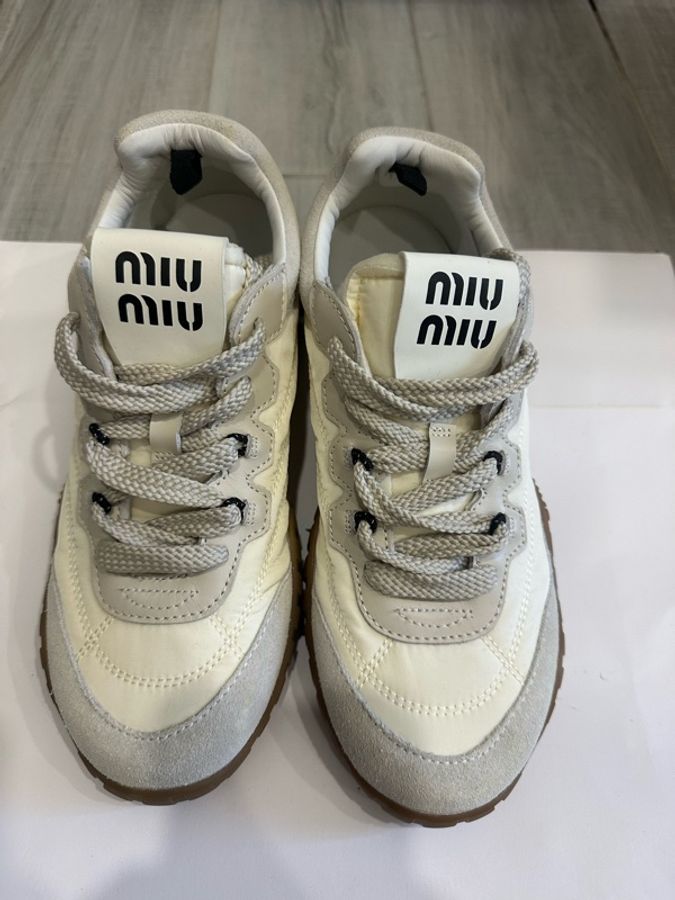 MIU MIU Tyre 機能性面料和麂皮運動鞋(37)-0