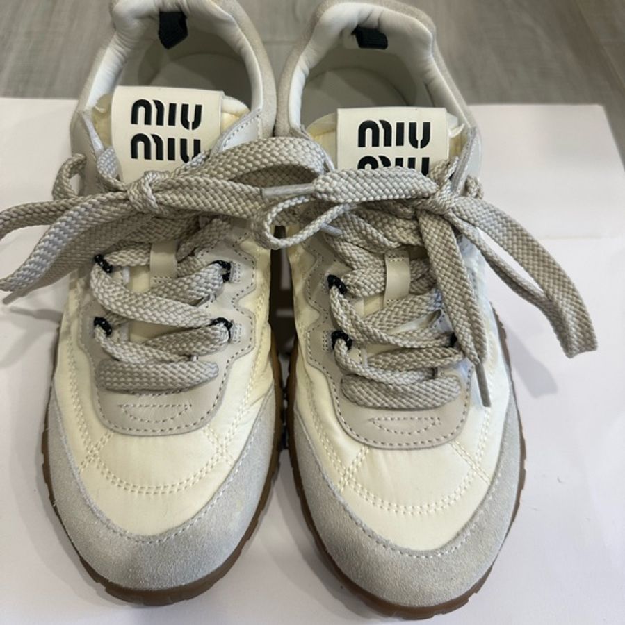 MIU MIU Tyre 機能性面料和麂皮運動鞋(37)-6