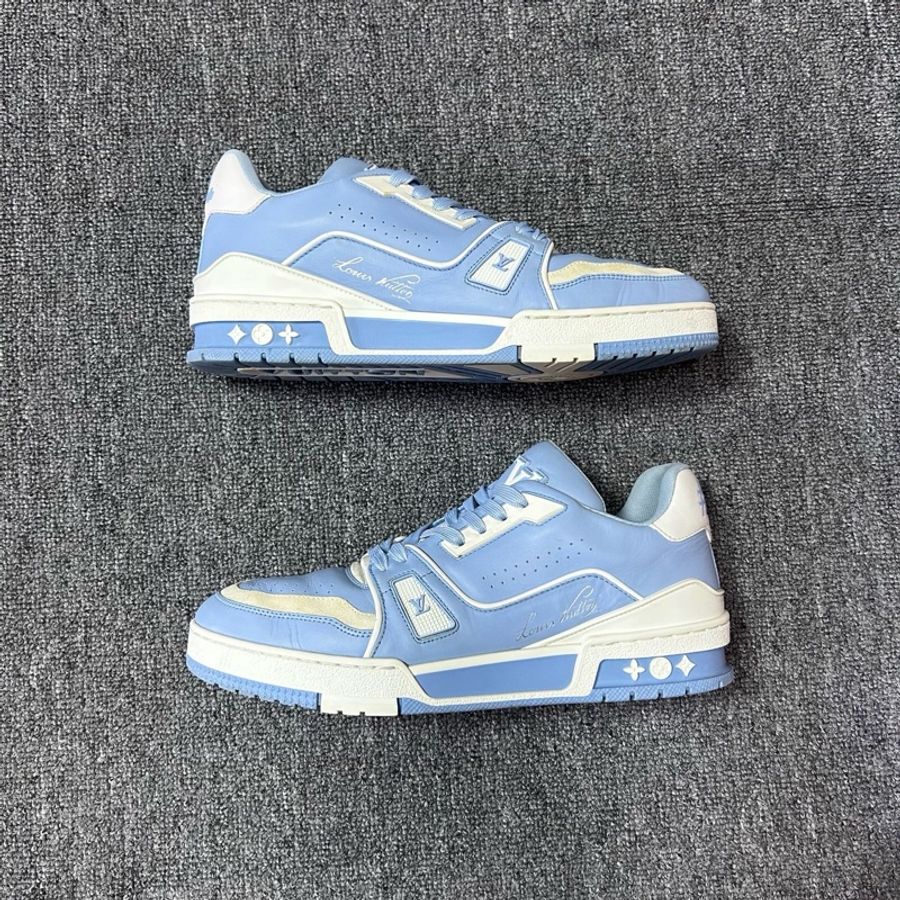 Louis Vuitton 路易威登 LV Trainer 天藍白 休閒板鞋40.5碼-1