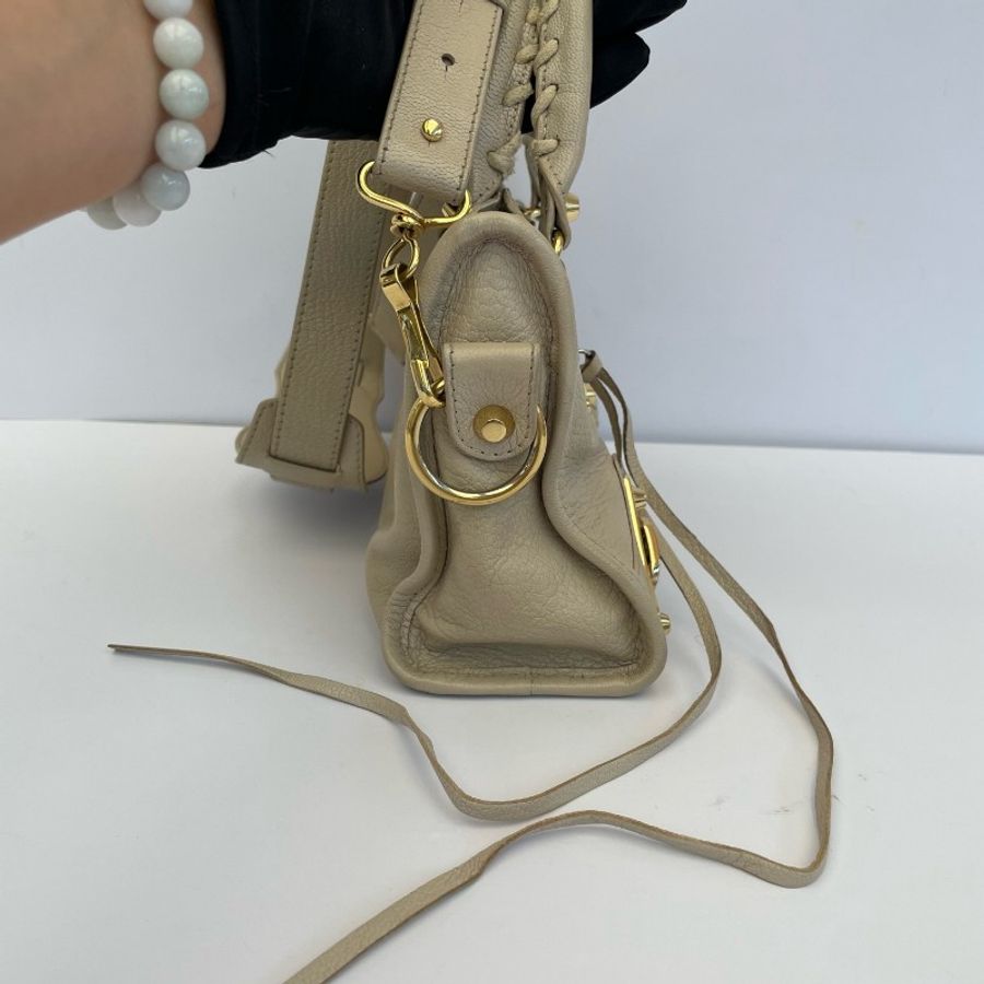 巴黎世家/Balenciaga Mini City機車包,奶茶色-2