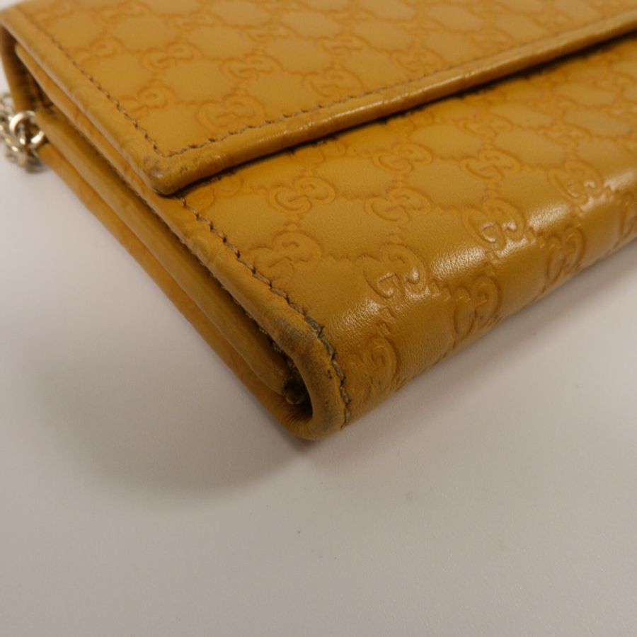 GUCCI 牛皮皮革Pouch Long wallet鏈帶肩背袋-8