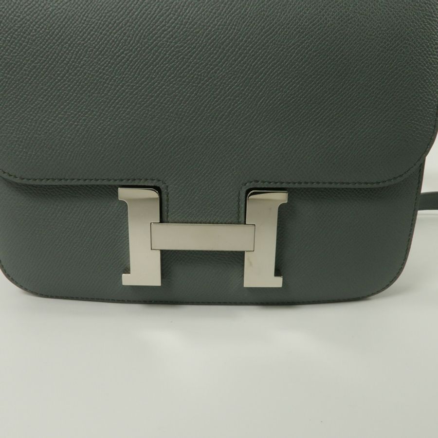 HERMES Epsom皮革Constance 24肩背袋Bleu Orage-7