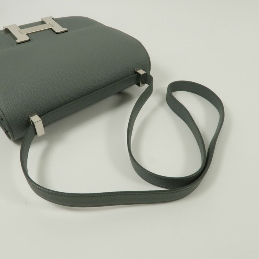 HERMES Epsom皮革Constance 24肩背袋Bleu Orage-8