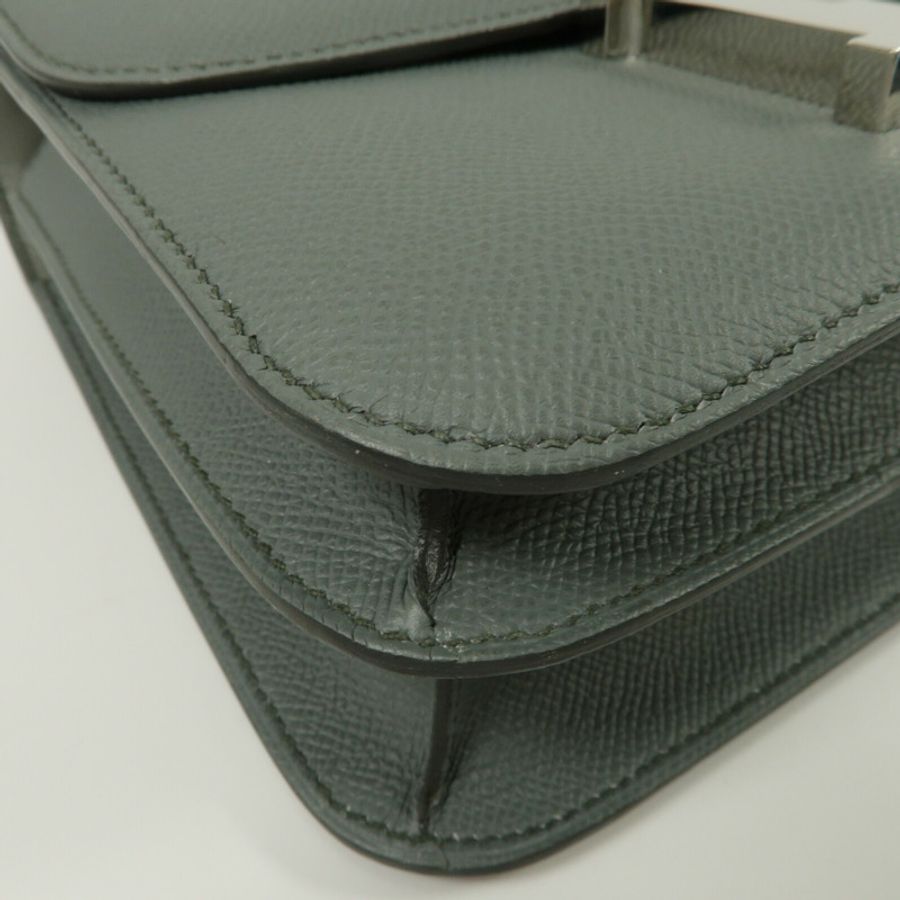 HERMES Epsom皮革Constance 24肩背袋Bleu Orage-9
