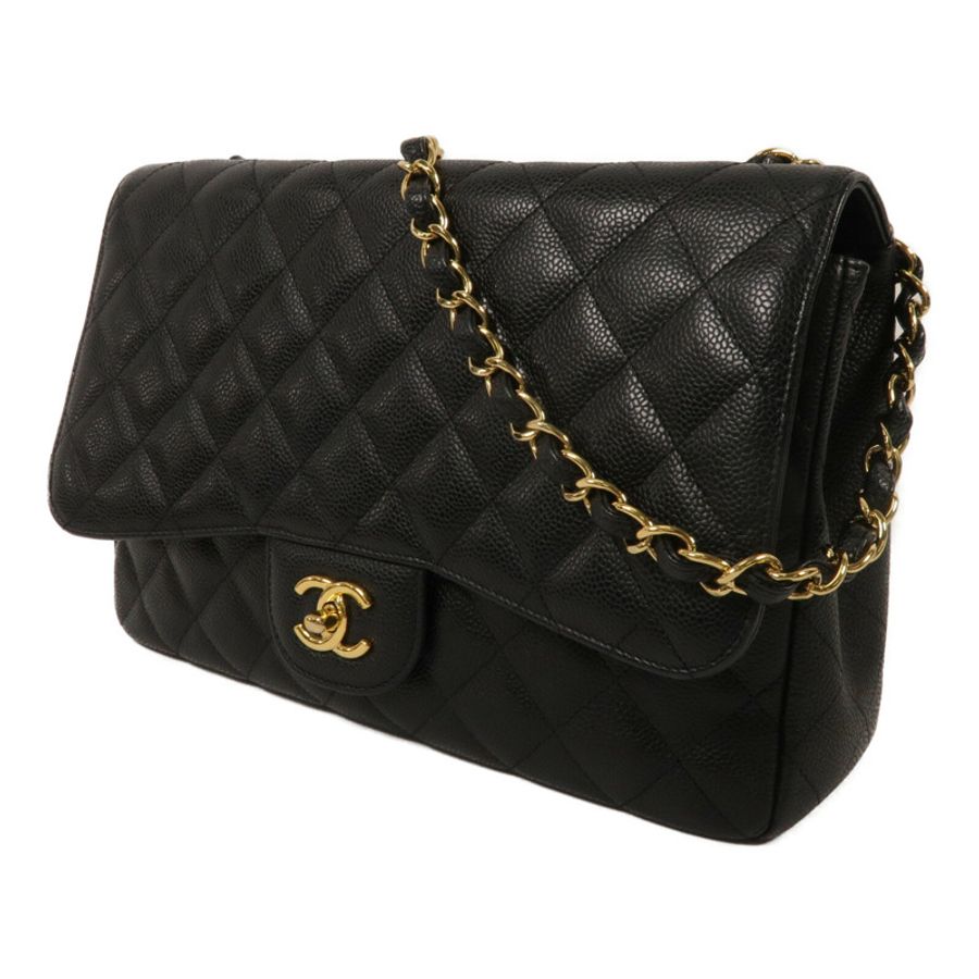 CHANEL 牛皮皮革Large Classic鏈帶肩背袋-1