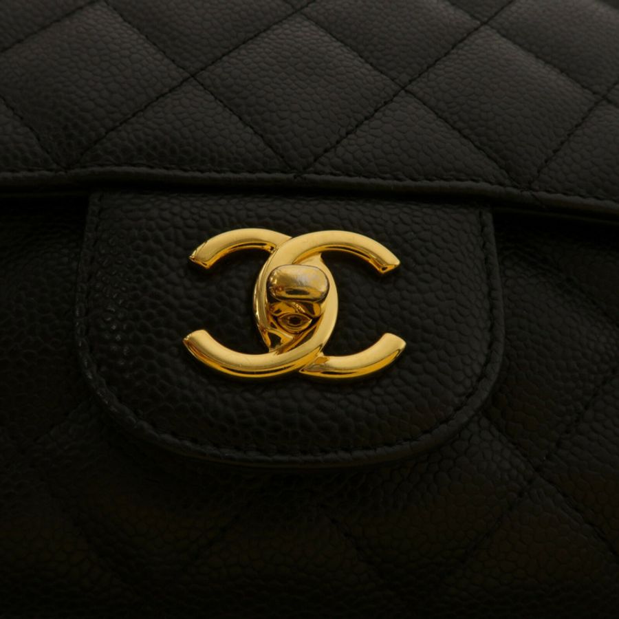 CHANEL 牛皮皮革Large Classic鏈帶肩背袋-9