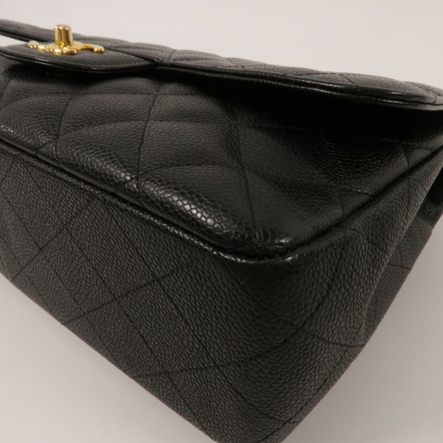 CHANEL 牛皮皮革Large Classic鏈帶肩背袋-13