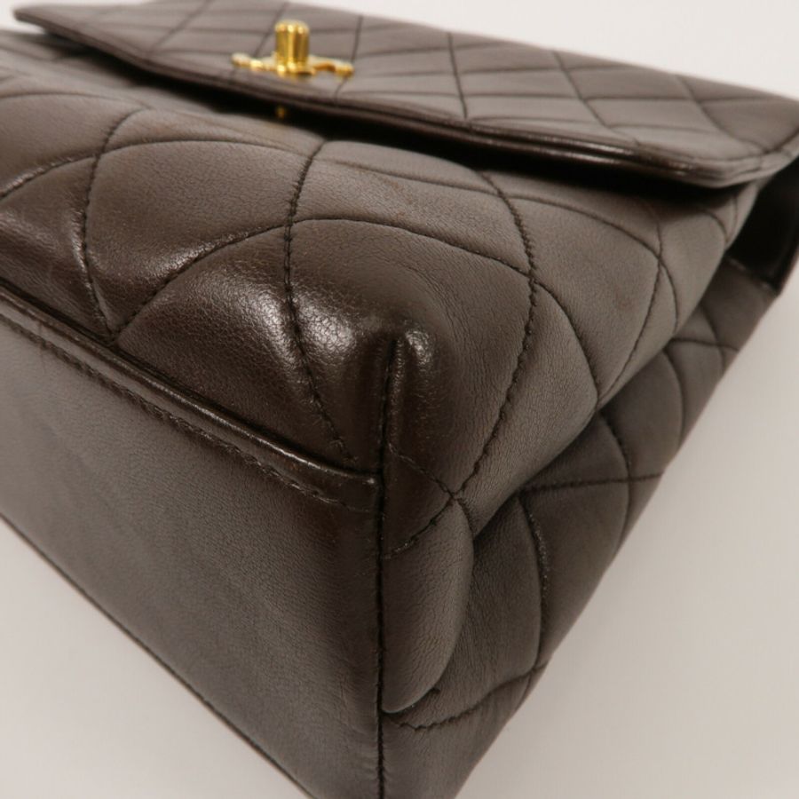 CHANEL 羊皮皮革Vintage Top Handle Handbag手挽袋-10