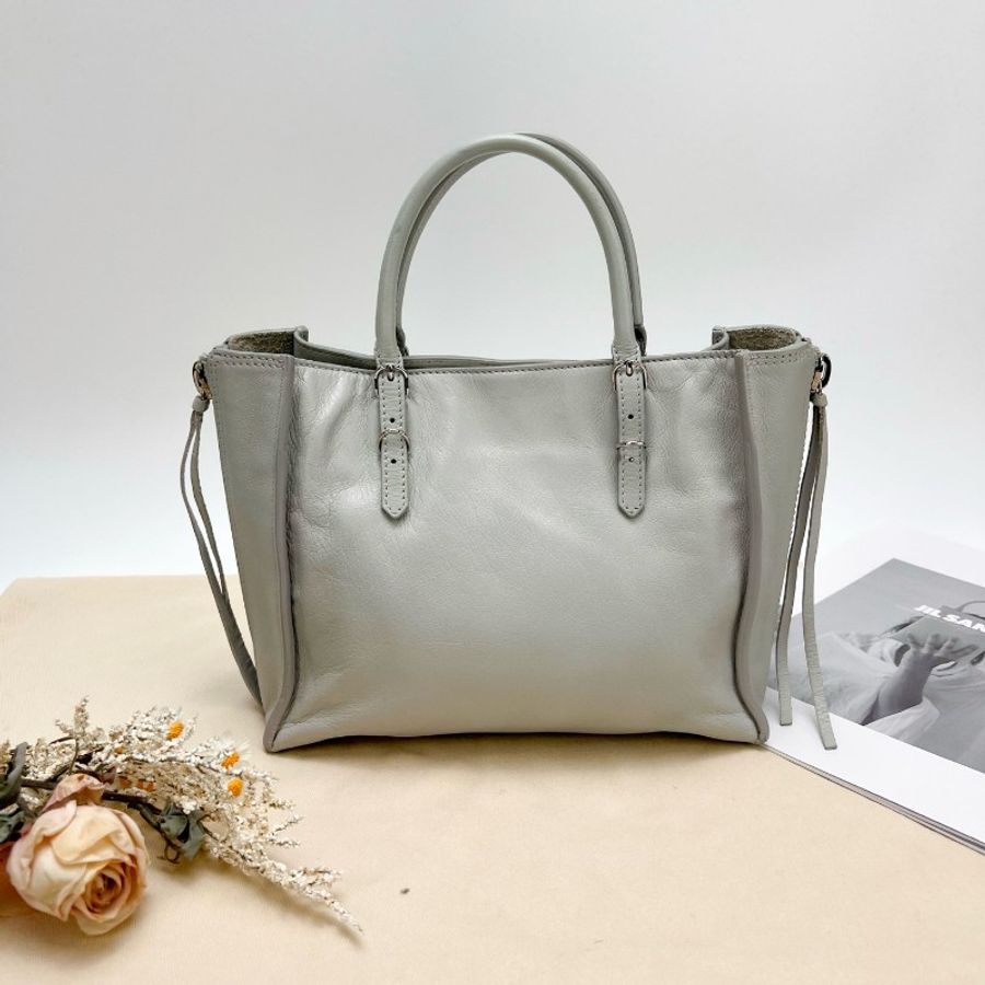 BALENCIAGA/巴黎世家 Classic灰色機車手提包-1
