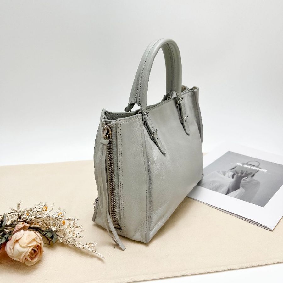 BALENCIAGA/巴黎世家 Classic灰色機車手提包-2