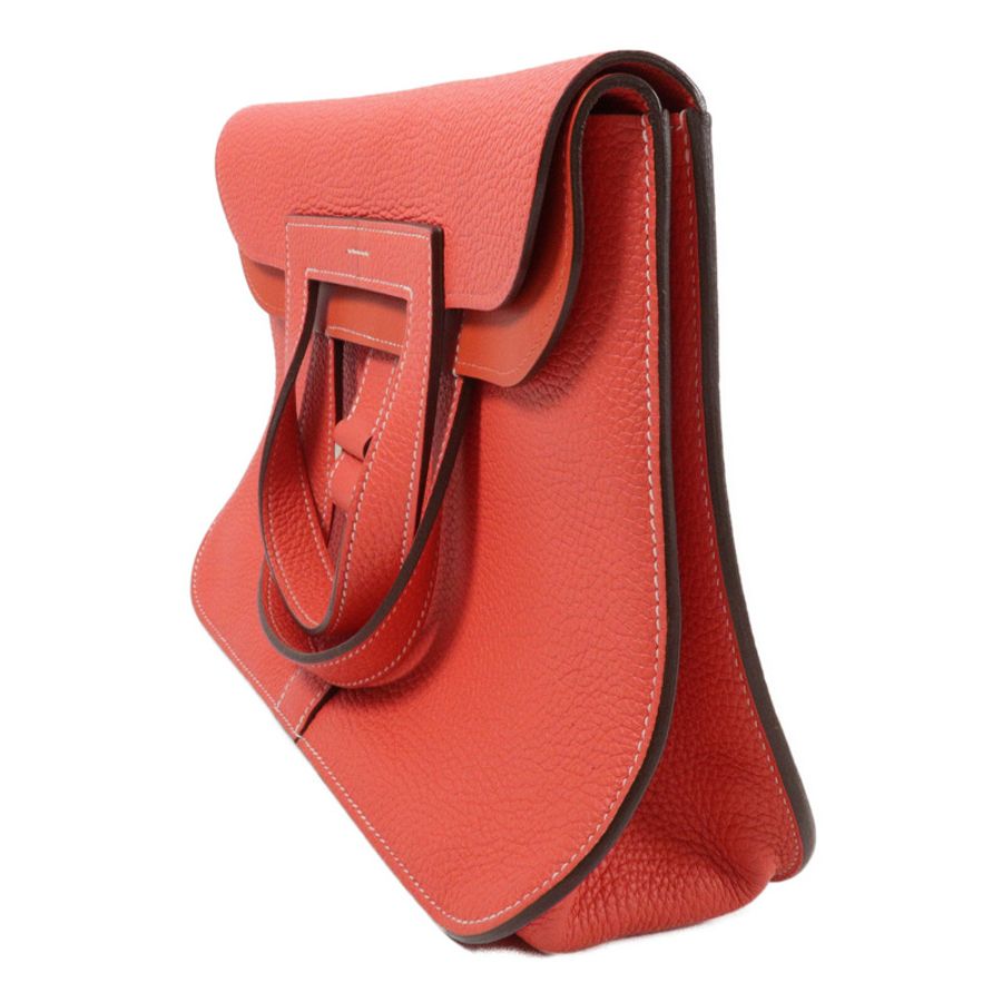 HERMES Clemence皮革Halzan 31手挽肩背兩用袋Rose Jaipur/Capucine-2