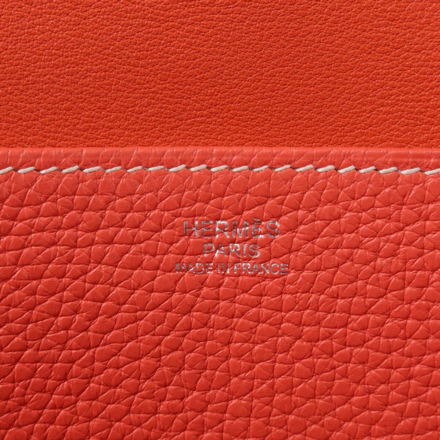 HERMES Clemence皮革Halzan 31手挽肩背兩用袋Rose Jaipur/Capucine-5