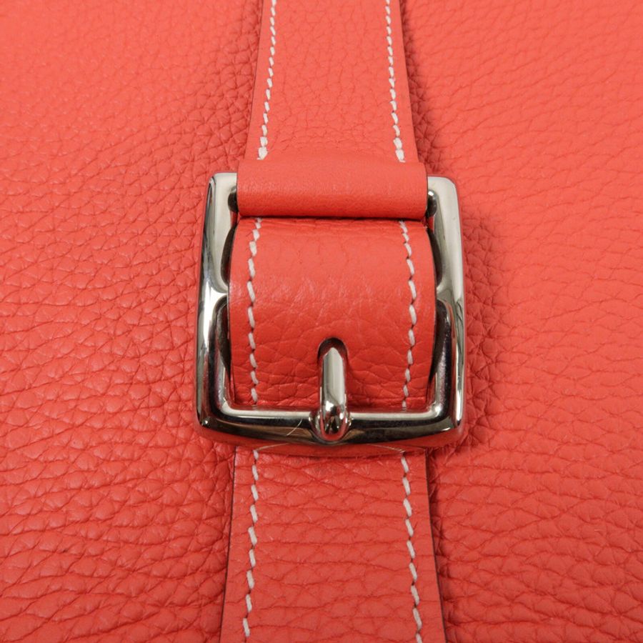 HERMES Clemence皮革Halzan 31手挽肩背兩用袋Rose Jaipur/Capucine-7