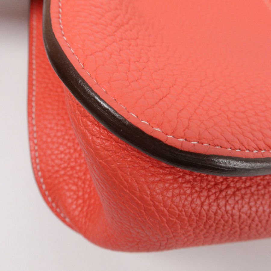 HERMES Clemence皮革Halzan 31手挽肩背兩用袋Rose Jaipur/Capucine-9