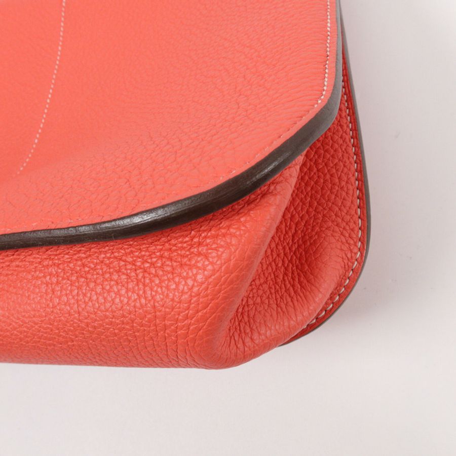 HERMES Clemence皮革Halzan 31手挽肩背兩用袋Rose Jaipur/Capucine-10