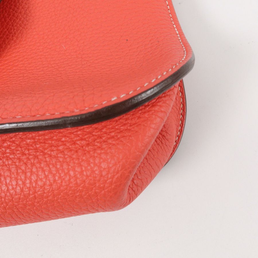 HERMES Clemence皮革Halzan 31手挽肩背兩用袋Rose Jaipur/Capucine-12