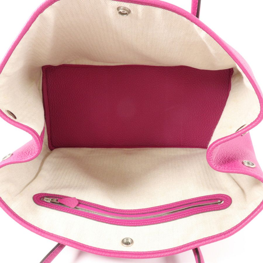 HERMES Country皮革Garden Party PM手挽袋Rose Pourpre-4