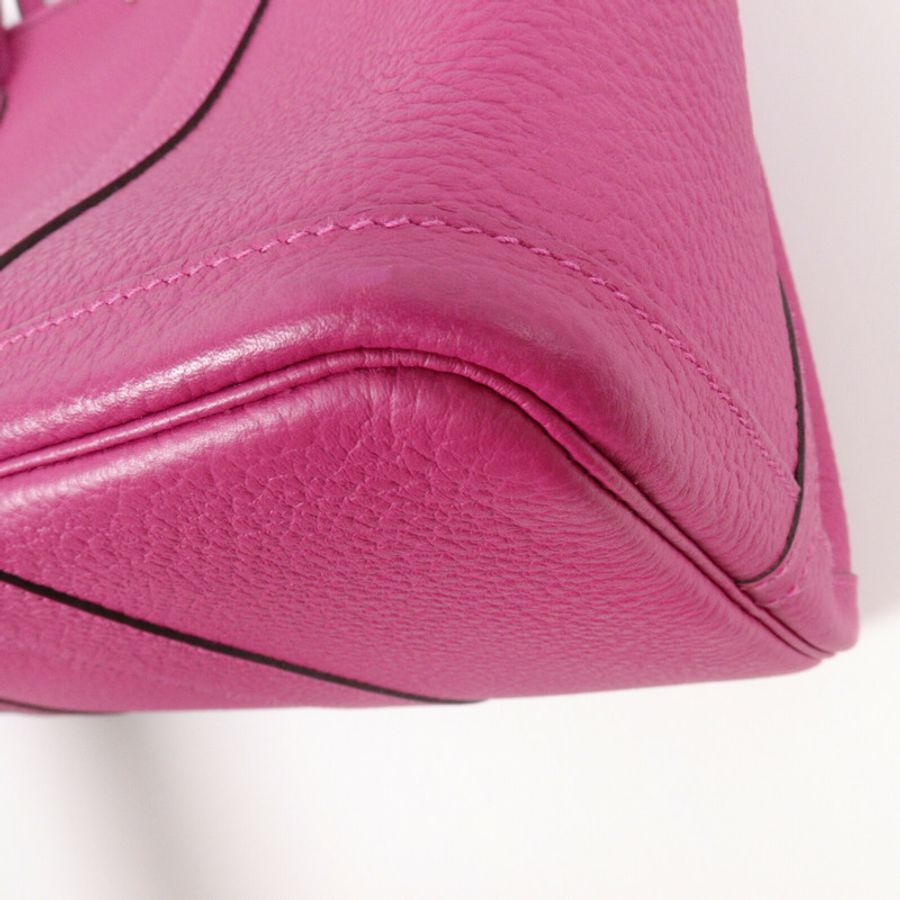 HERMES Country皮革Garden Party PM手挽袋Rose Pourpre-9