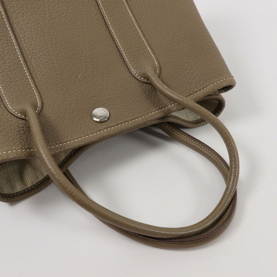 HERMES Negonda皮革Garden Party TPM手挽袋Etoupe-6