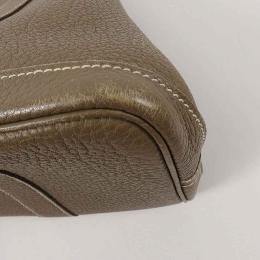 HERMES Negonda皮革Garden Party TPM手挽袋Etoupe-11