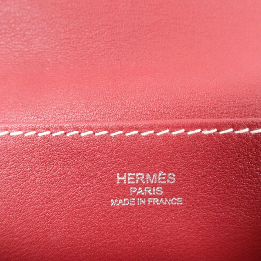 HERMES Swift皮革Mini Halzan手挽肩背兩用袋Rouge Grenat-5
