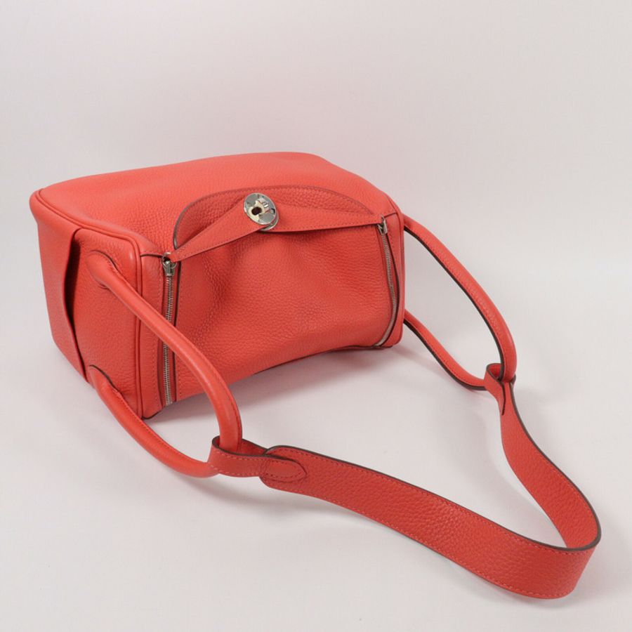 HERMES Clemence皮革Lindy 26手挽肩背兩用袋Rose Jaipur-8