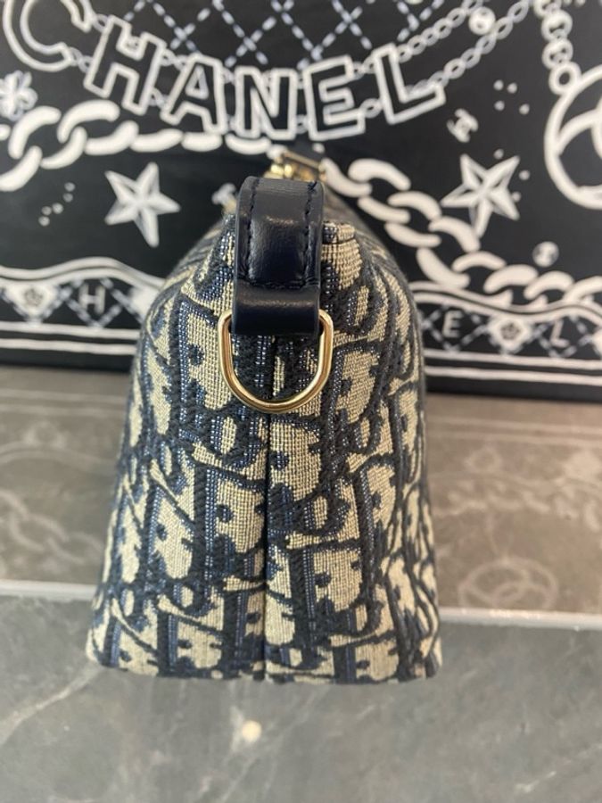 Dior 迪奧Nomad藍色老花飯盒包手提包 尺寸:22*13*10cm-2